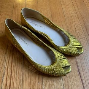 Loeffler Randall Low Wedge Gold Shoes 8 US
